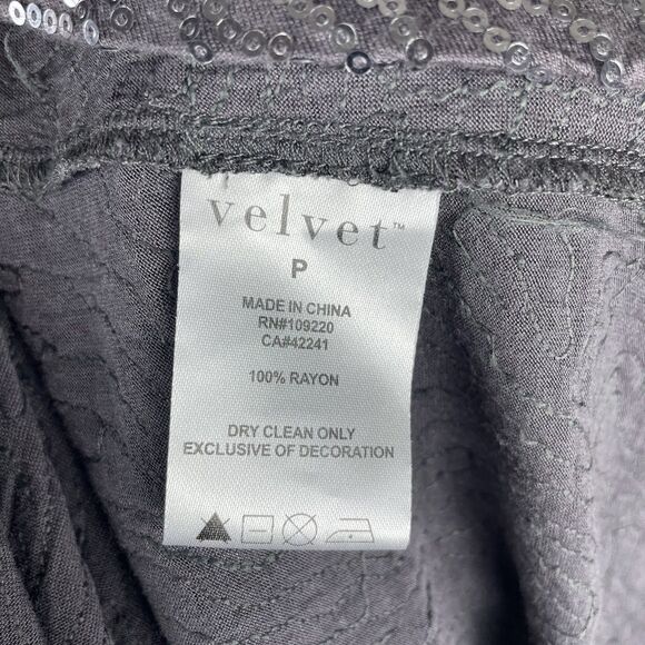 Velvet Women’s Size Petite Gray Sequined Long sleeve Blouse Party Y2K - Picture 7 of 9